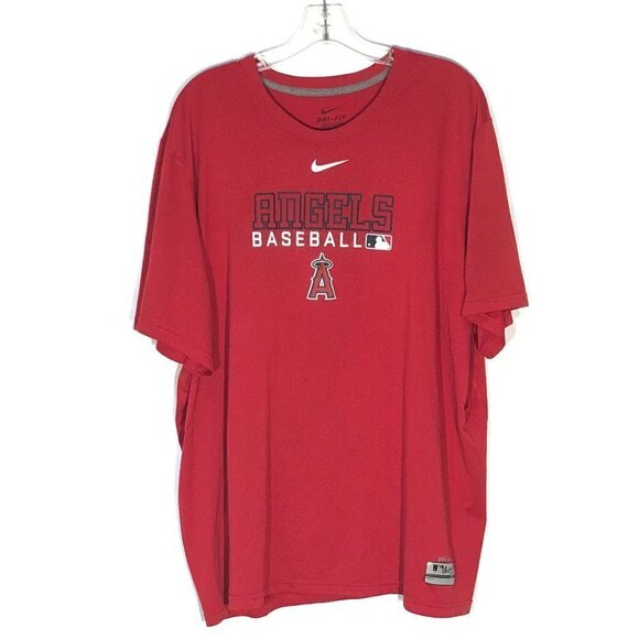 NIKE MLB Angels Baseball DRI FIT Tee T shirt 2XL - Picture 1 of 9